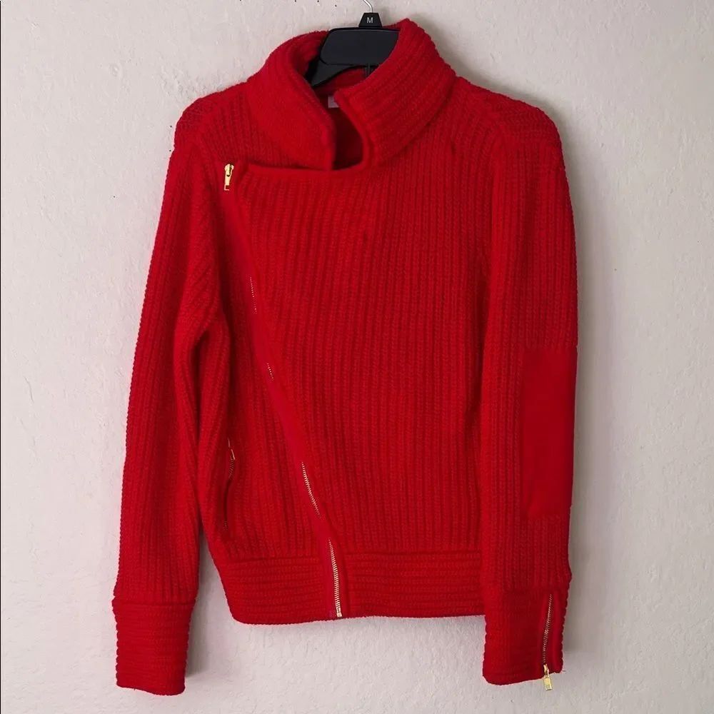 Like New! 525 America Red Zip Front 100% Cotton Sweater Jacket in Size M